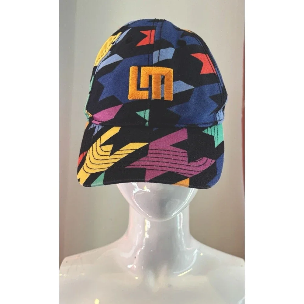 Loudmouth Hat Cap Strap Back Mens One Size Multicolor Geometric Cotton Twill - Picture 1 of 4